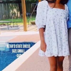 Altar'd State Blue Floral Kids Dress